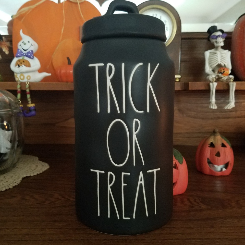 Rae Dunn Halloween trick or treat canister